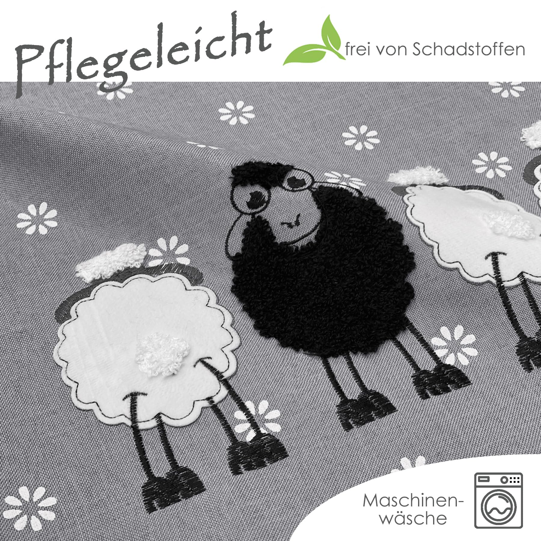 heimtexland Typ885 Kissenhülle 40x40 cm grau Schaf