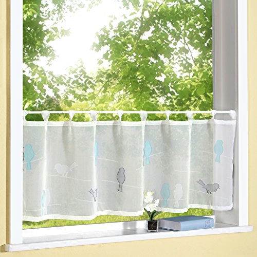 heimtexland Natur Batist Typ568 Scheibengardine 45x140 Anthrazit