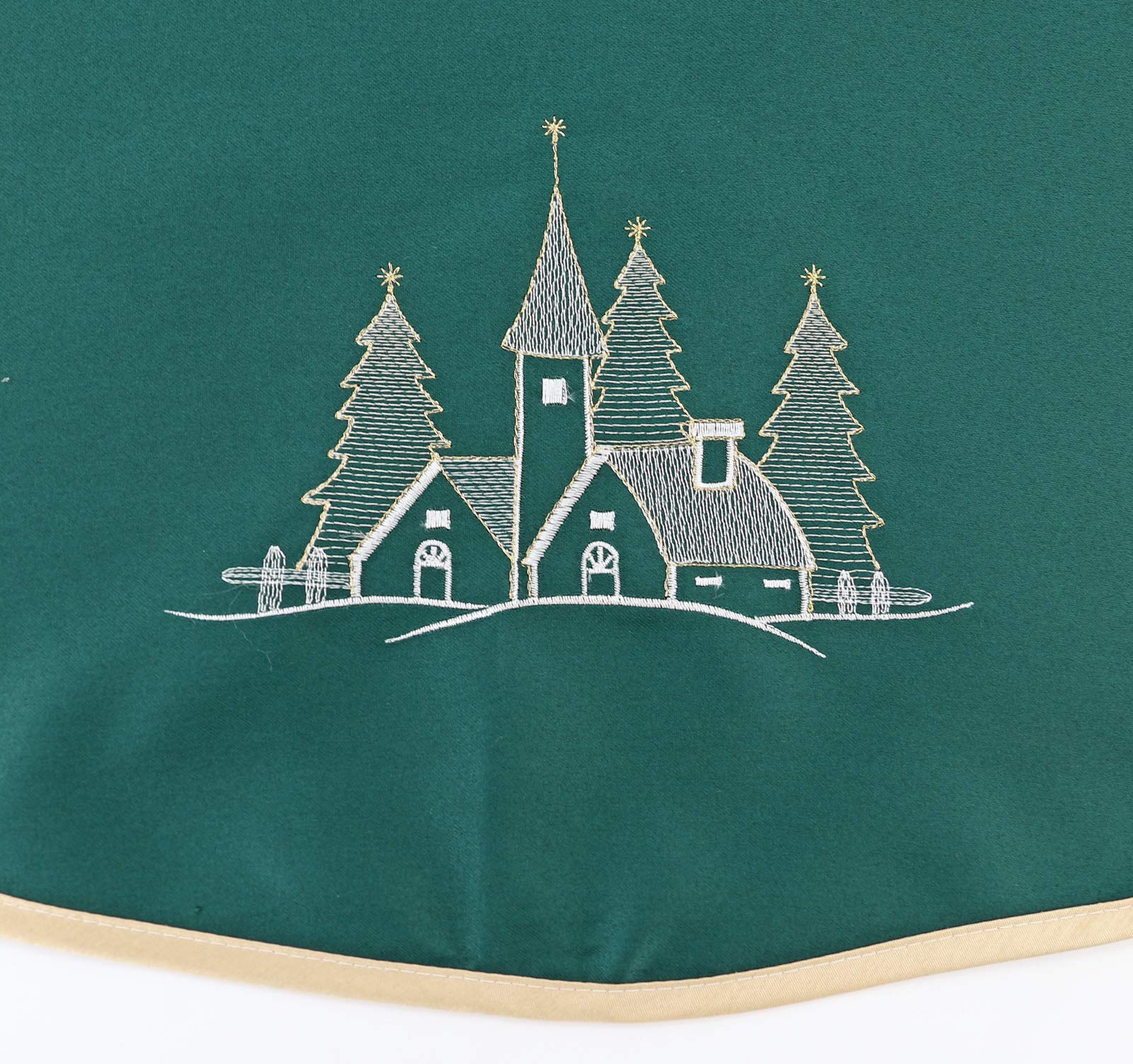 heimtexland Typ618 Christbaumdecke 90 cm Grün bestickt