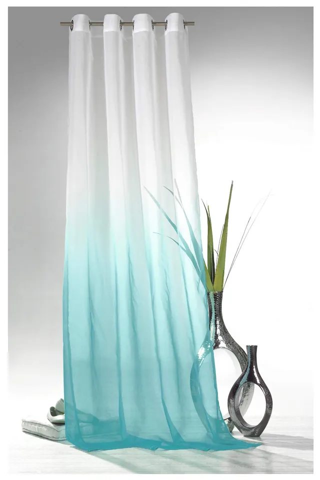 heimtexland Typ501 Ösenschal 245x140 Türkis transparent