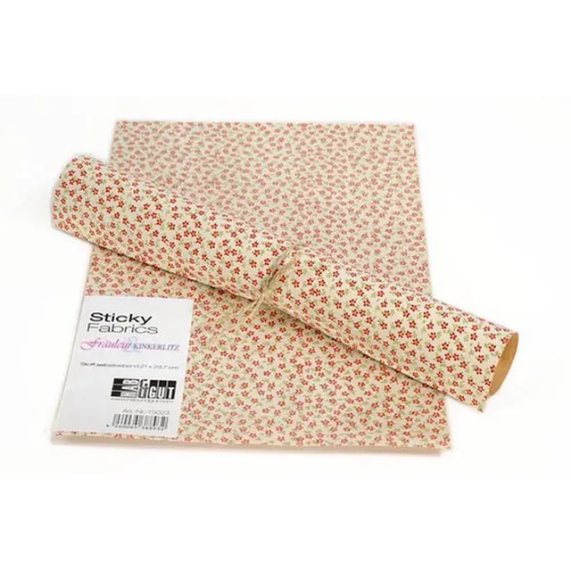 HAB & GUT Fräulein Kinkerlitz TS023 Stoffbogen Blumen Beige DIN A4