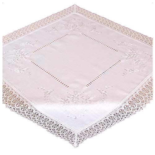 heimtexland Typ525 Mitteldecke Weiß 85x85 cm Spitze
