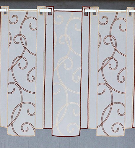 heimtexland Typ199 Scheibengardine 60x32 cm Braun-Beige