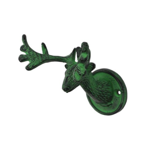 HAB & GUT DH003 Garderobenhaken Hirsch Gusseisen vintage grün