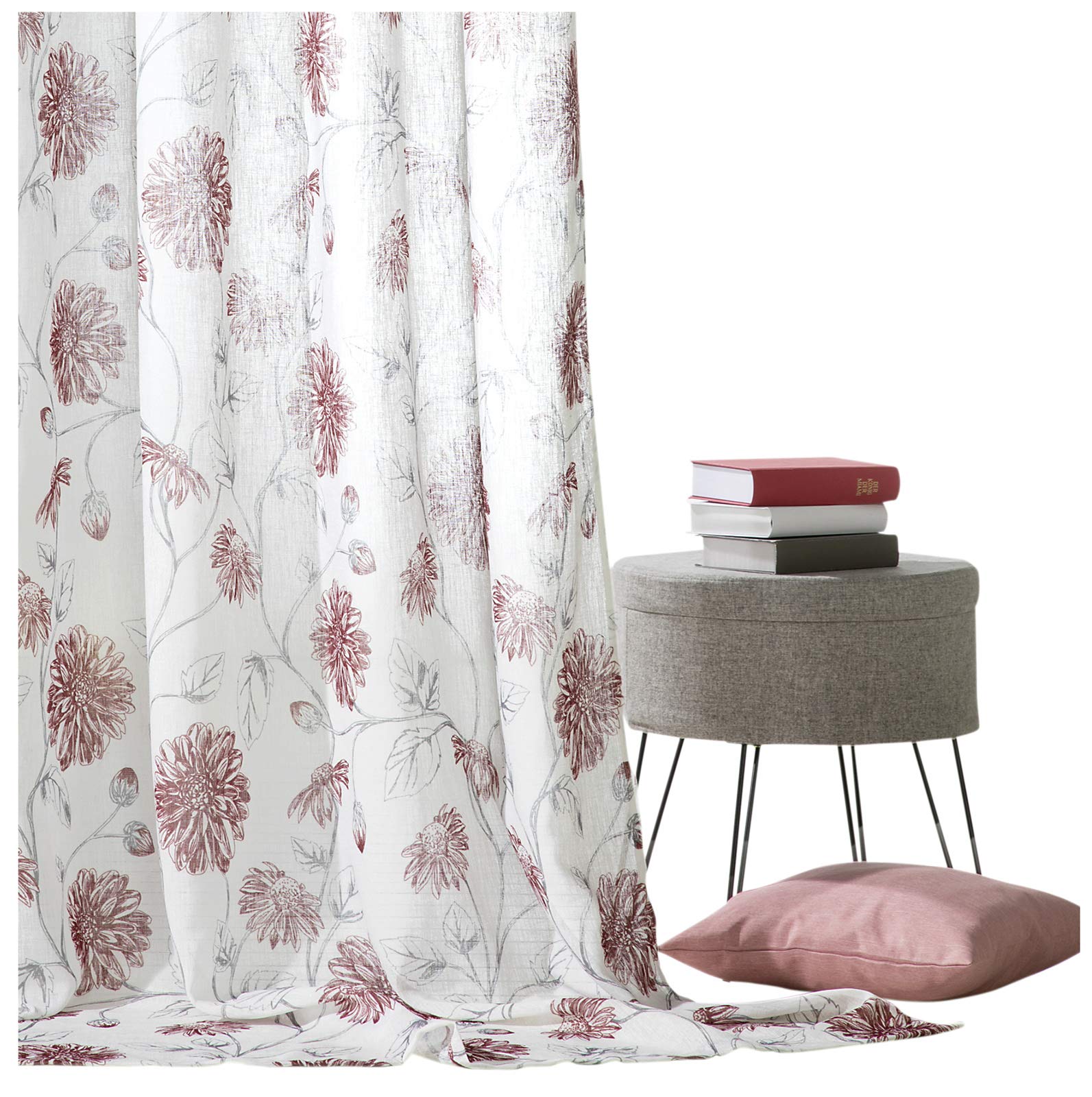 heimtexland Typ649 Ösenschal 245x140 cm rot transparent