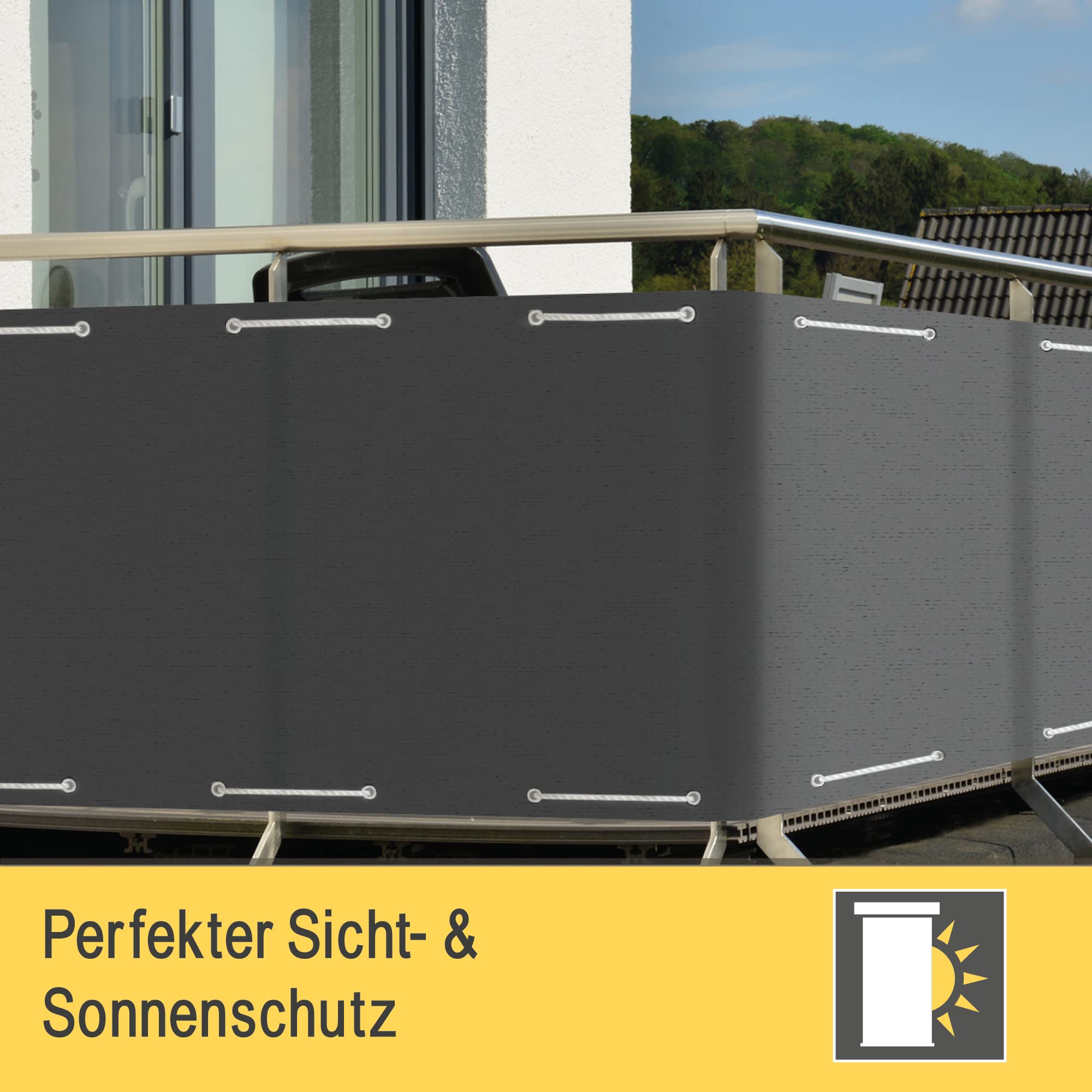 Sol Royal SolVision HB2 Balkonsichtschutz 90x300 cm Anthrazit blickdicht