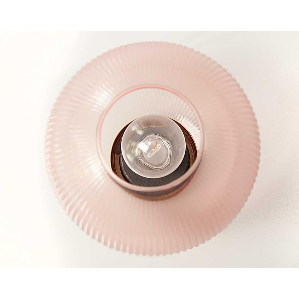 HAB&GUT LED239 Windlicht Riffelglas Rose Batterie warmweiß