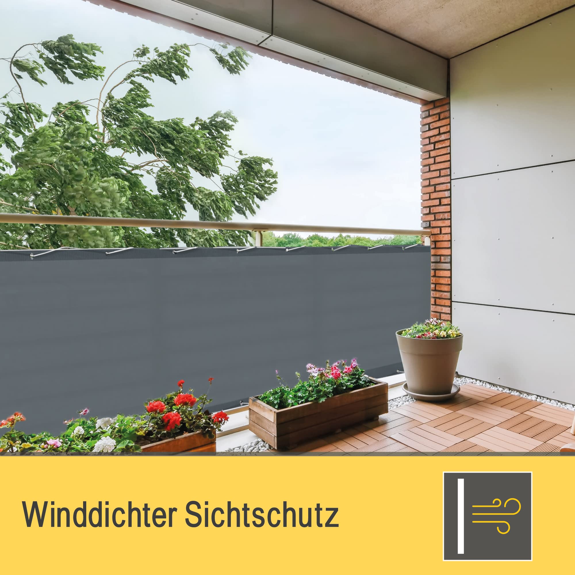 Sol Royal SolVision PB2 Balkonsichtschutz 90x600 Grau