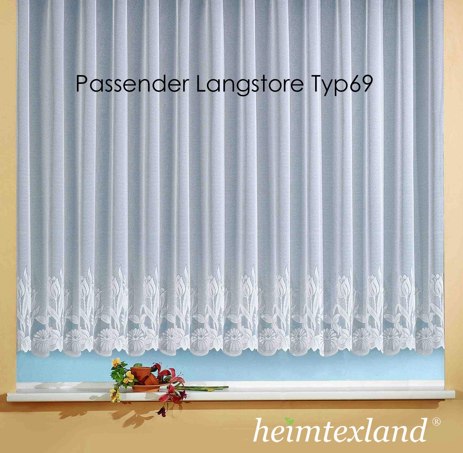 heimtexland Typ69 Store Gardine 175x600cm weiß Jacquard