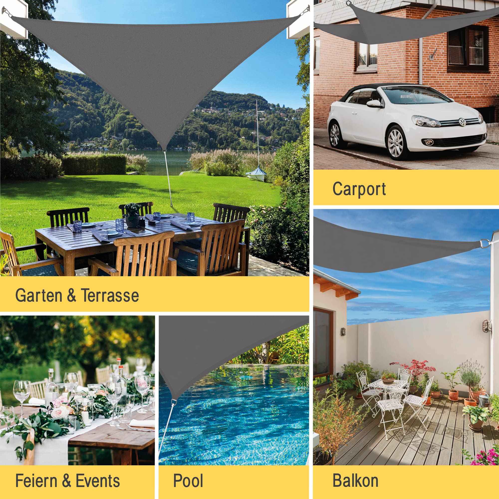 Sol Royal SolVision Sonnensegel Dreieck 5x5x7m Wasserdicht