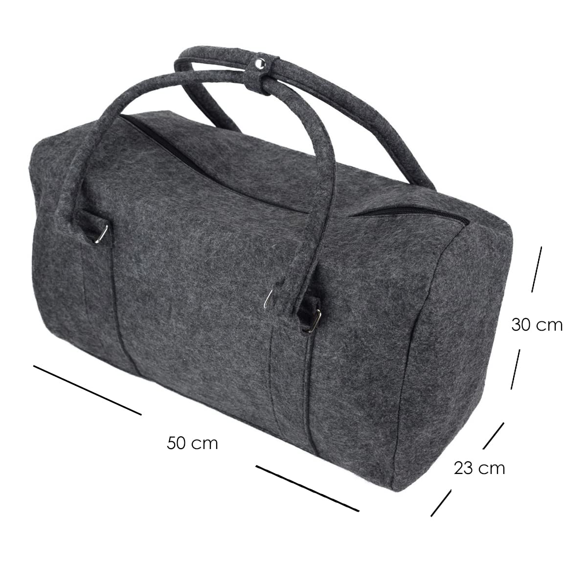 heimtexland Typ770 Reisetasche 50 cm dunkelgrau Filz Weekender