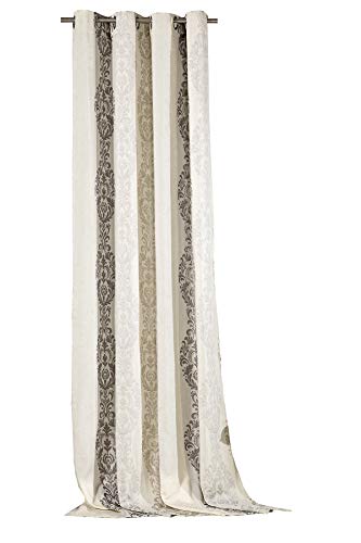 heimtexland Typ564 Ösenschal 245x140 Natur Silber blickdicht