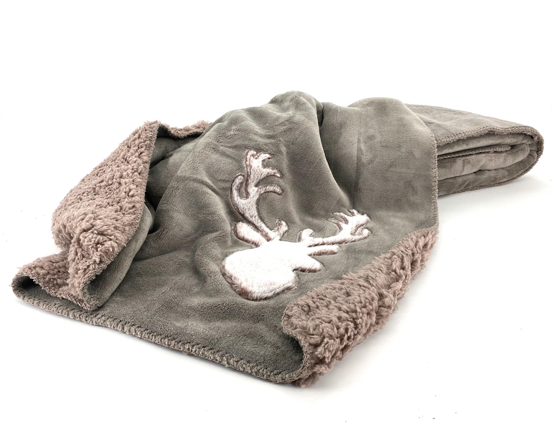 heimtexland Typ903 Kuscheldecke 150x200 Taupe Hirsch Fellimitat
