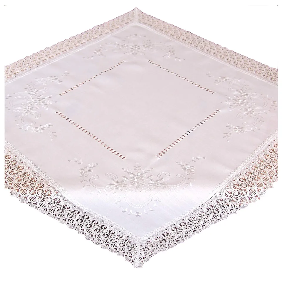 heimtexland Typ525 Mitteldecke Weiß 85x85 cm Spitze
