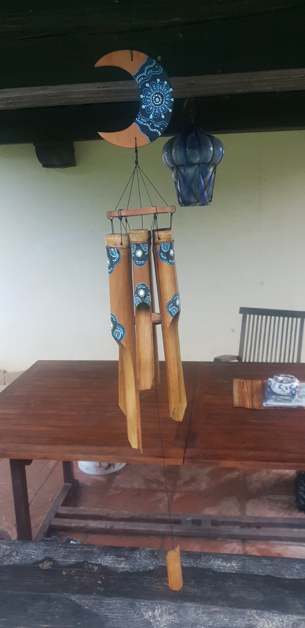 HAB & GUT HA0P3 Windspiel Bambus 130 cm handbemalt