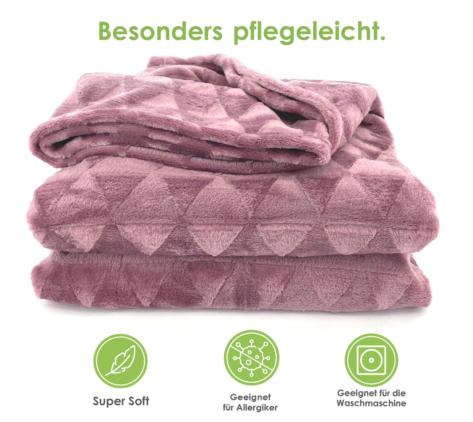 heimtexland Typ754 Kuscheldecke 150x200 cm Altrosa Raute
