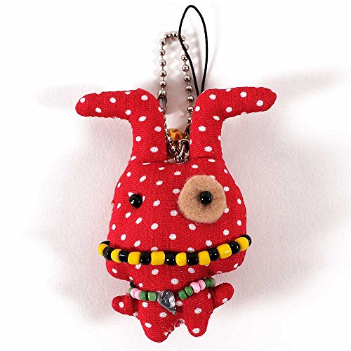 HAB & GUT Cult Mini-Dolls UD002-D Schlüsselanhänger rote Sieglinde 7 cm