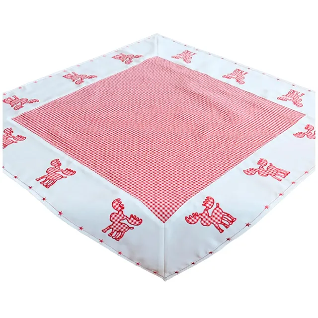 heimtexland Typ292 Tischdecke Vichy-Karo 85x85 cm Rot Elch