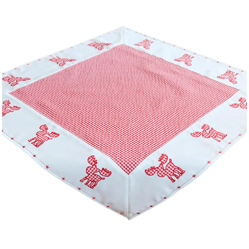 heimtexland Typ292 Tischdecke Vichy-Karo 85x85 cm Rot Elch