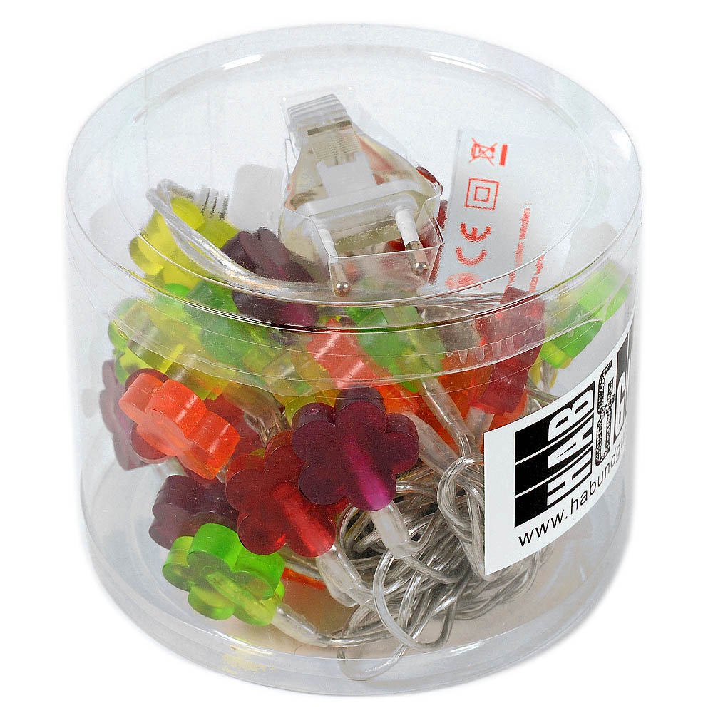 HAB & GUT L007 Lichterkette Blümchen bunt 5 m