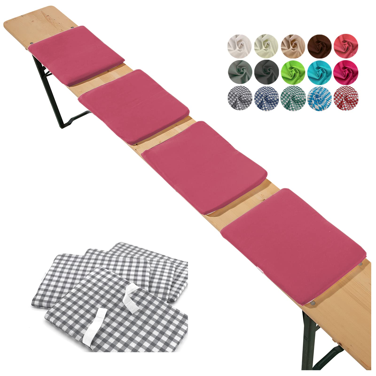 heimtexland Typ859 Sitzkissen 4er Set weiß 25x36 cm