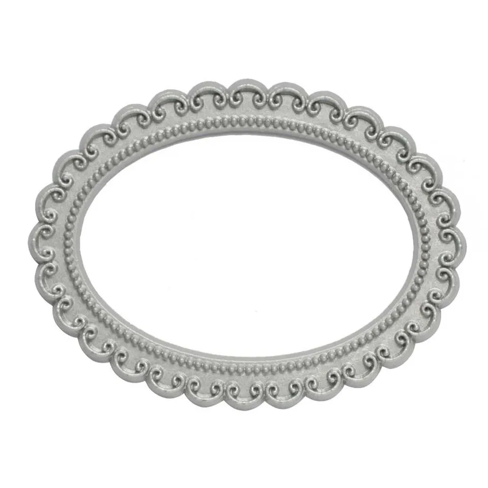 HAB & GUT Oval Magnetbilderrahmen Silber 7,7x10 cm für Metalltafel