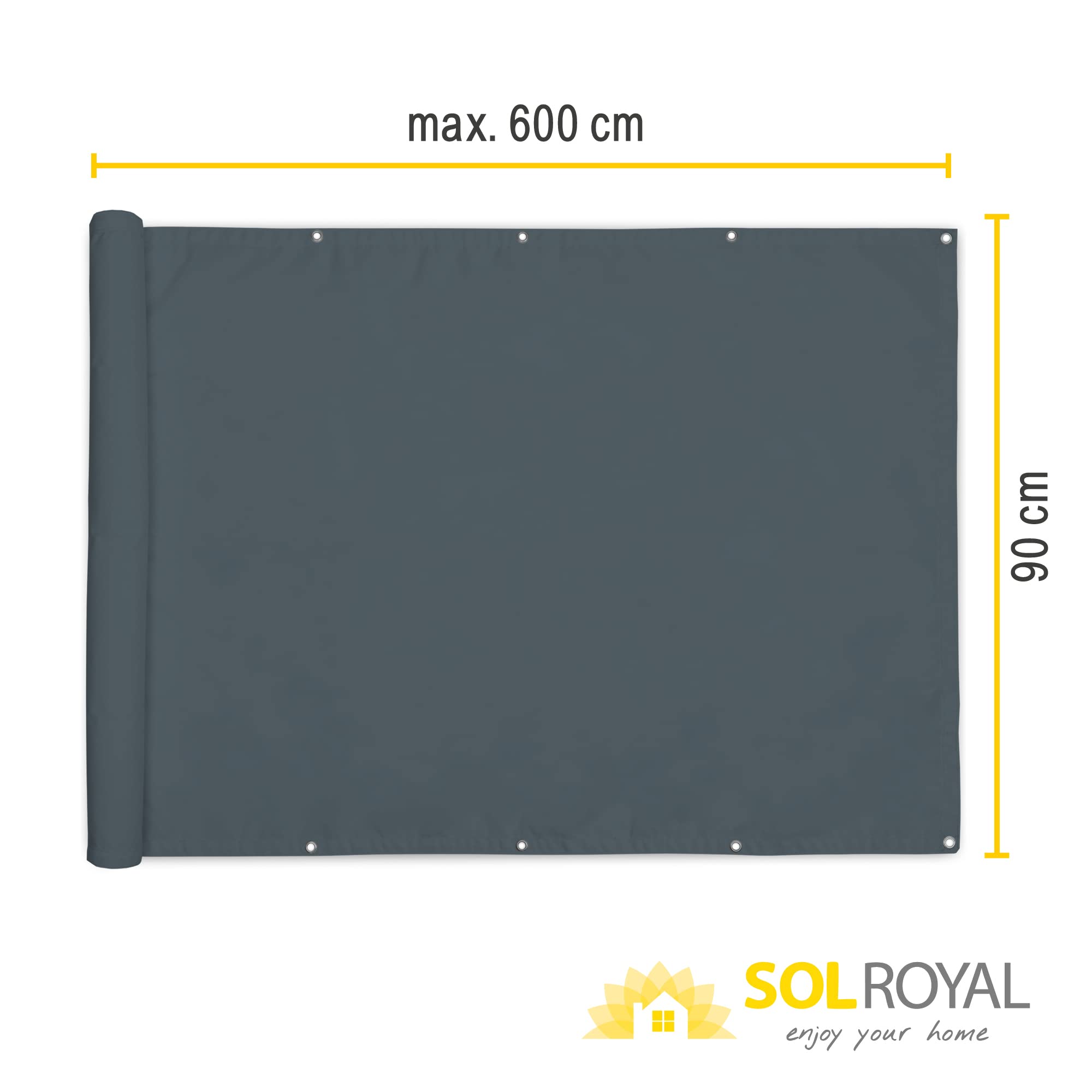 Sol Royal SolVision PB2 Balkonsichtschutz 90x600 Grau