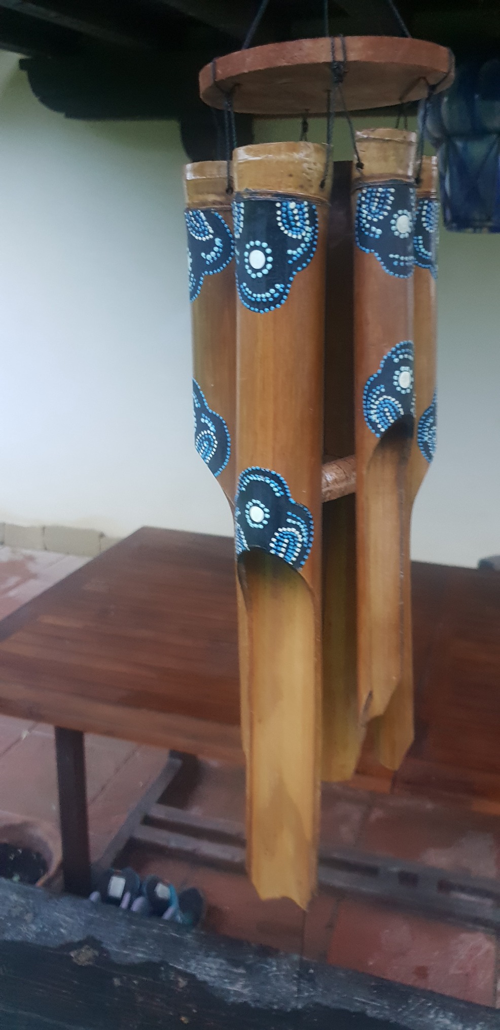 HAB & GUT HA0P3 Windspiel Bambus 130 cm handbemalt