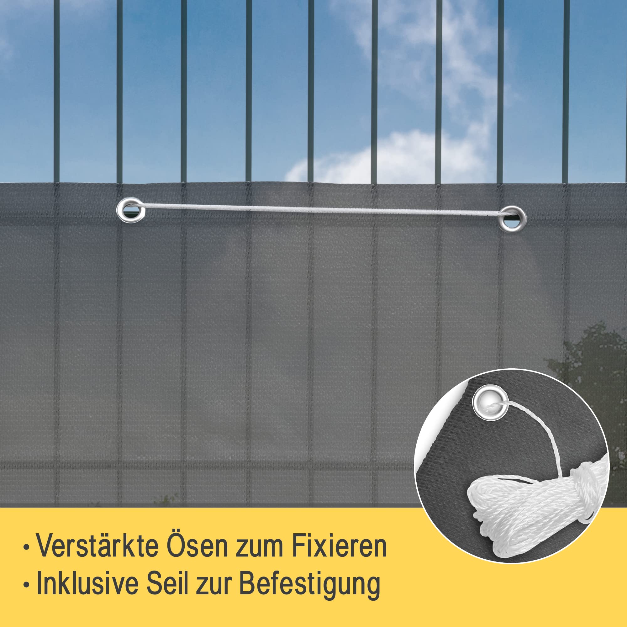 Sol Royal SolVision HB2 Balkonsichtschutz 90x300 cm Anthrazit blickdicht