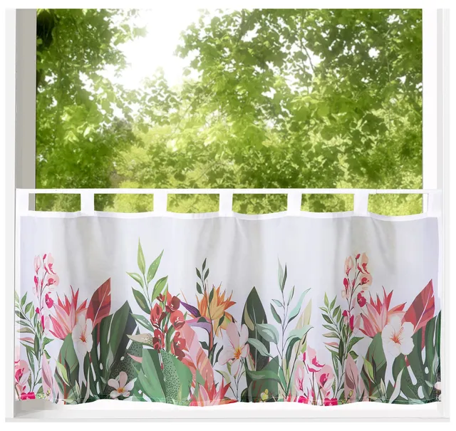 heimtexland Typ789 Scheibengardine 45x120 cm Tropical Bunt