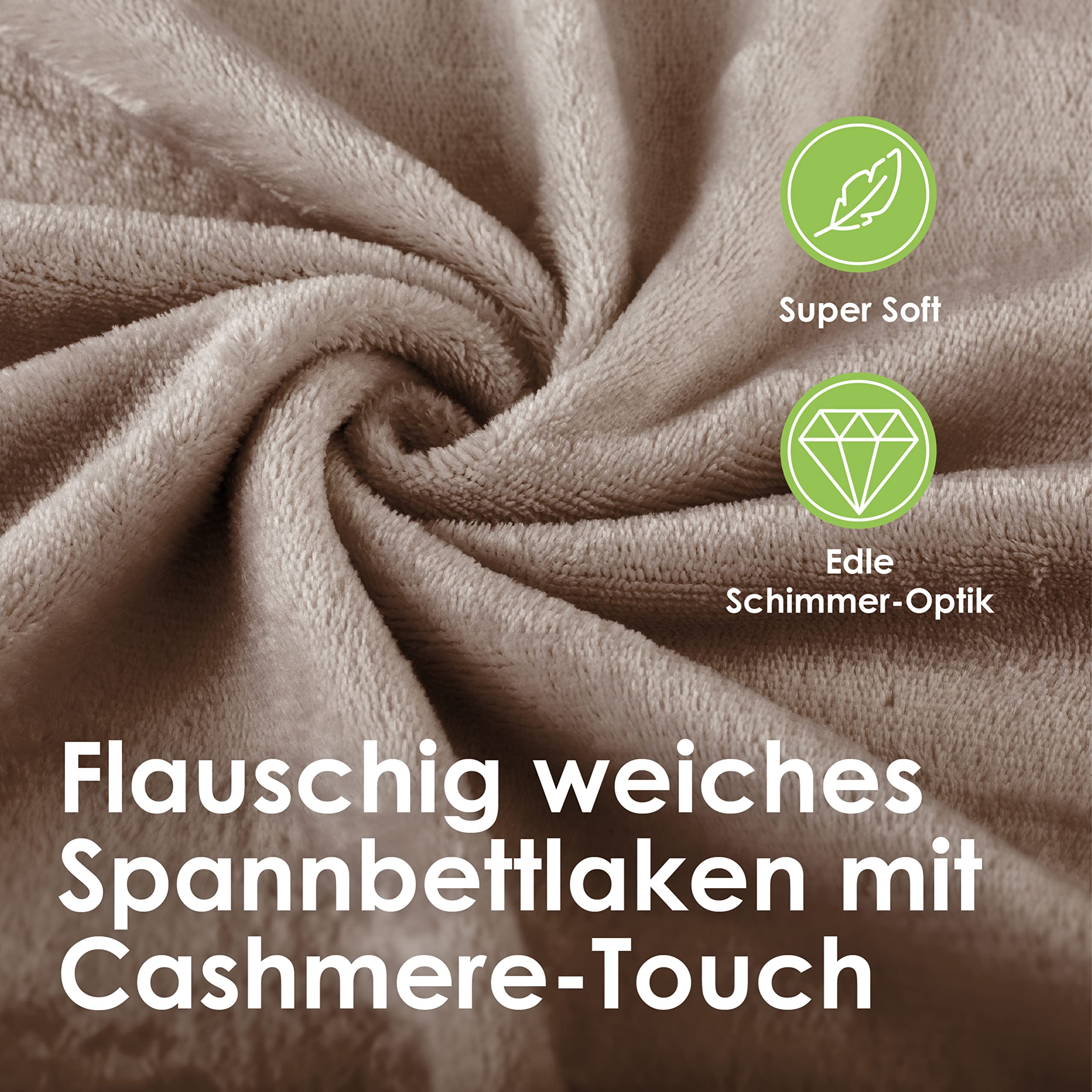 heimtexland Typ585 Spannbettlaken 180x200 Taupe Cashmere