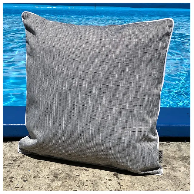 heimtexland Lotus Typ676 Outdoorkissen 45x45 dunkelgrau wasserabweisend