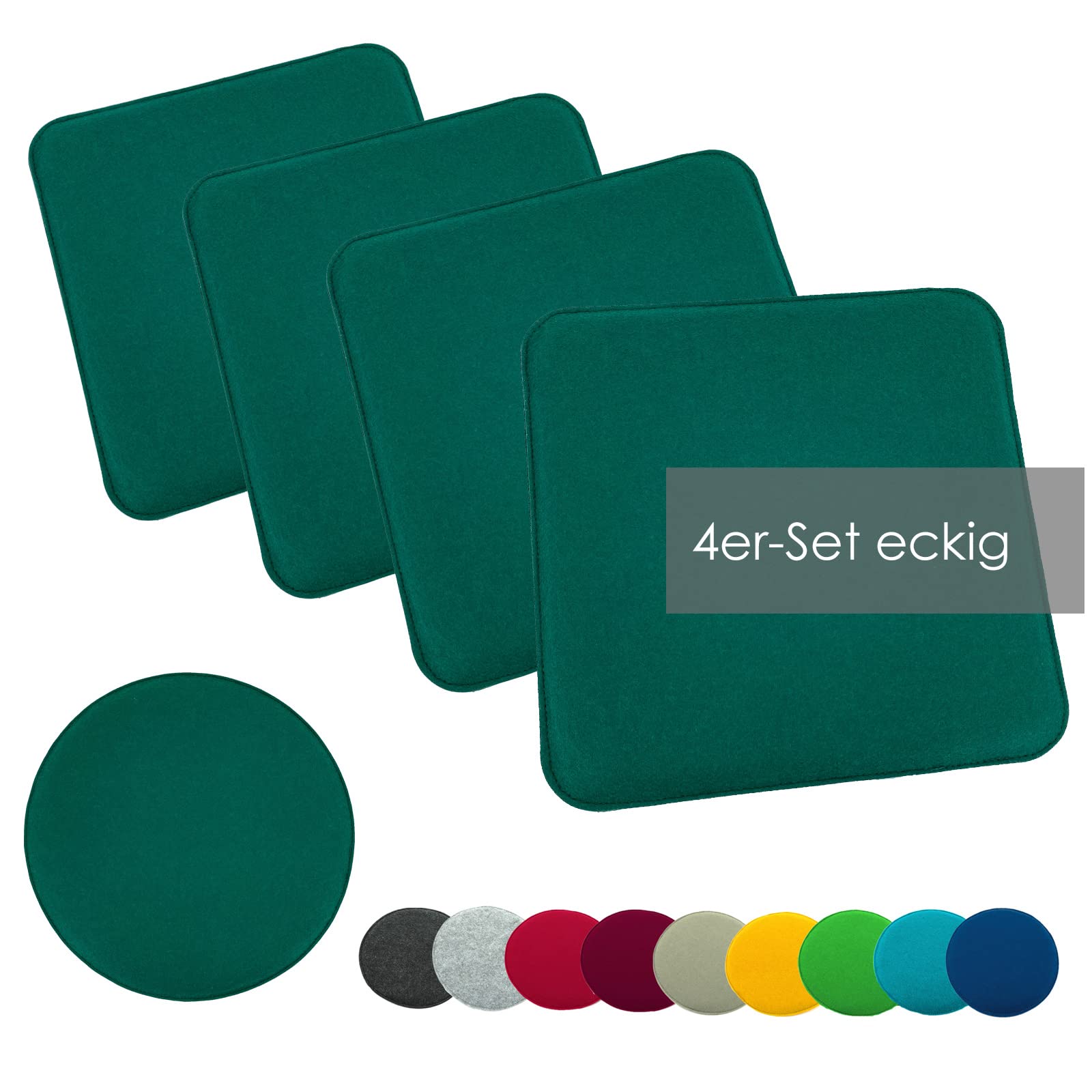 heimtexland Filz Typ631 Sitzkissen 35x35 cm Petrol 4 Stück