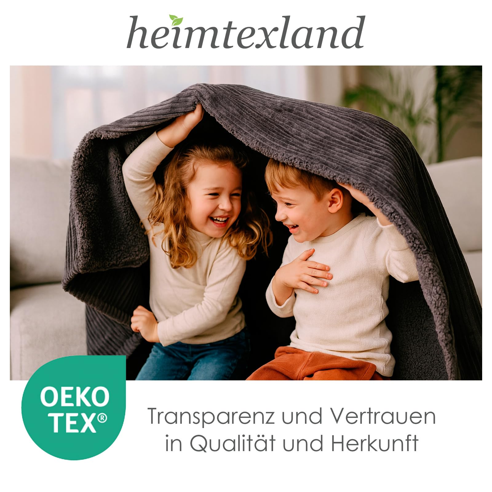heimtexland Typ903 Kuscheldecke 150x200 Taupe Hirsch Fellimitat