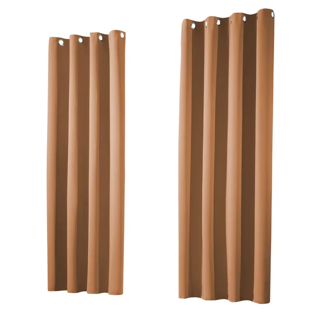 heimtexland Typ139 Ösenschal Camel-Braun 245x135 cm 2er Pack