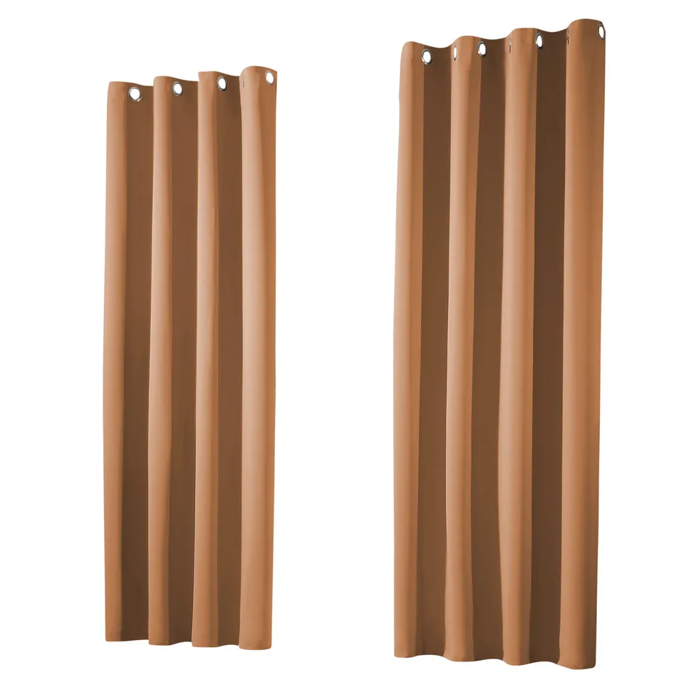 heimtexland Typ139 Ösenschal Camel-Braun 245x135 cm 2er Pack