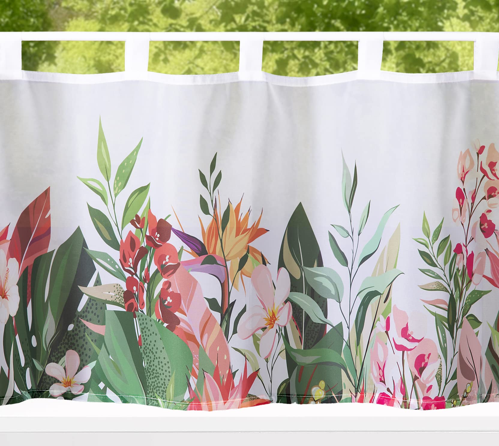 heimtexland Typ789 Scheibengardine 45x120 cm Tropical Bunt