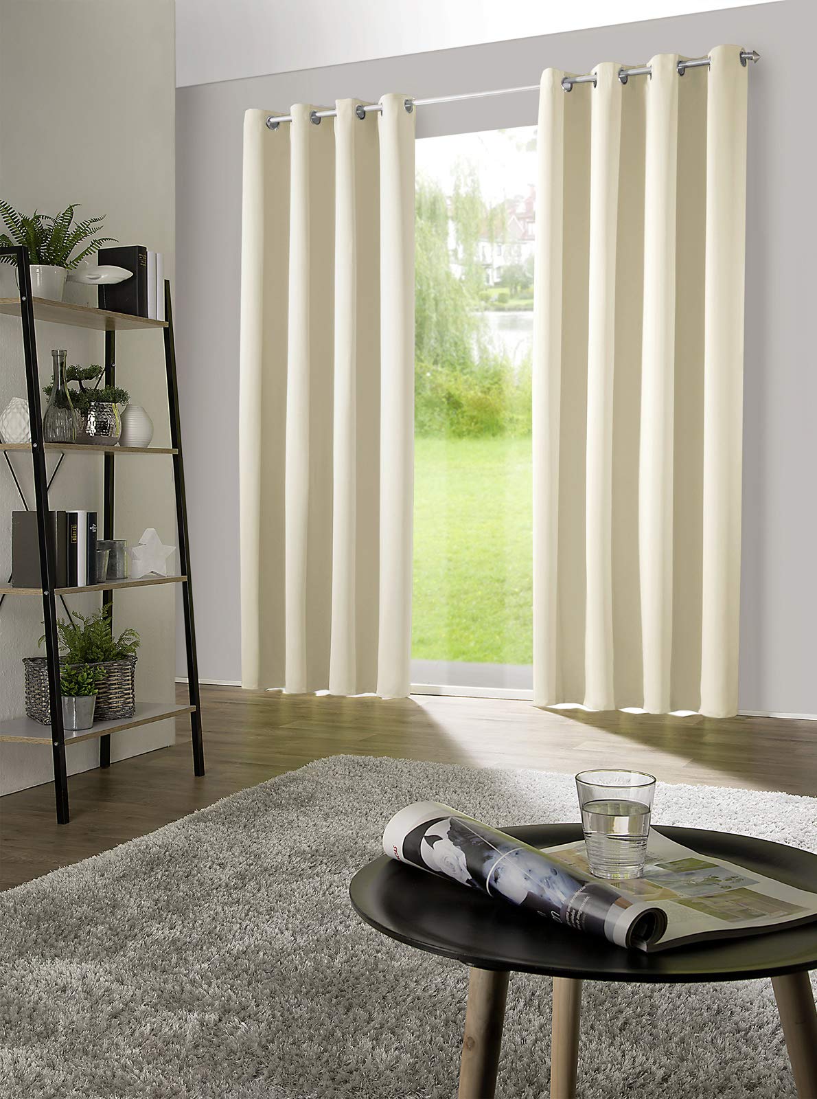 heimtexland Typ139 Ösenschal Verdunkelungsgardine 245x275 cm creme