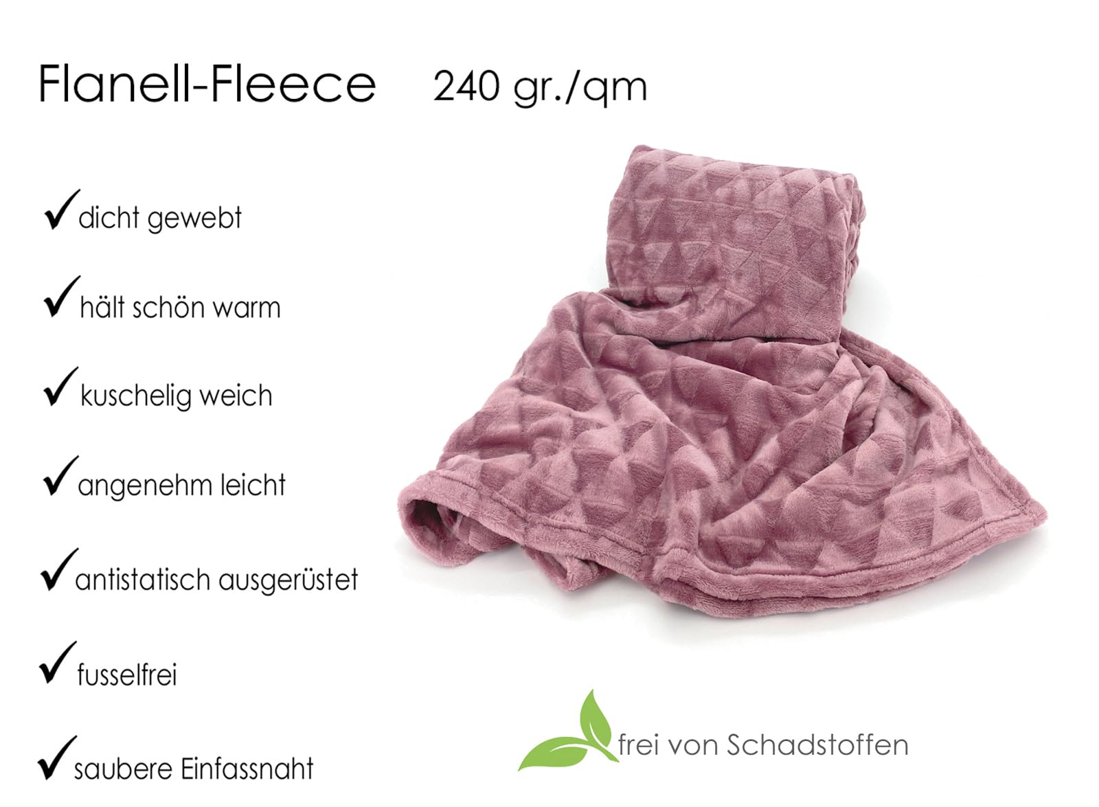 heimtexland Typ754 Kuscheldecke 150x200 cm Altrosa Raute