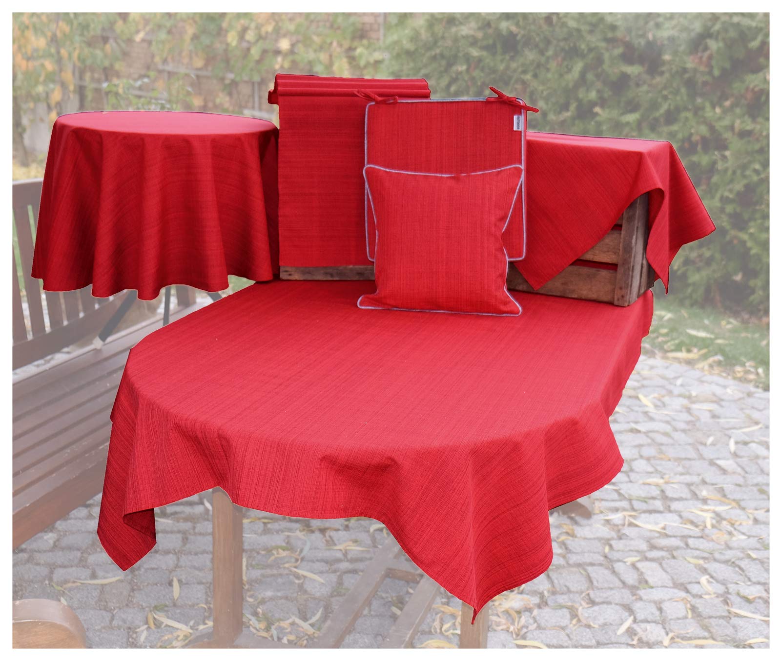 heimtexland Typ645 Tischläufer Outdoor 40x140 Rot