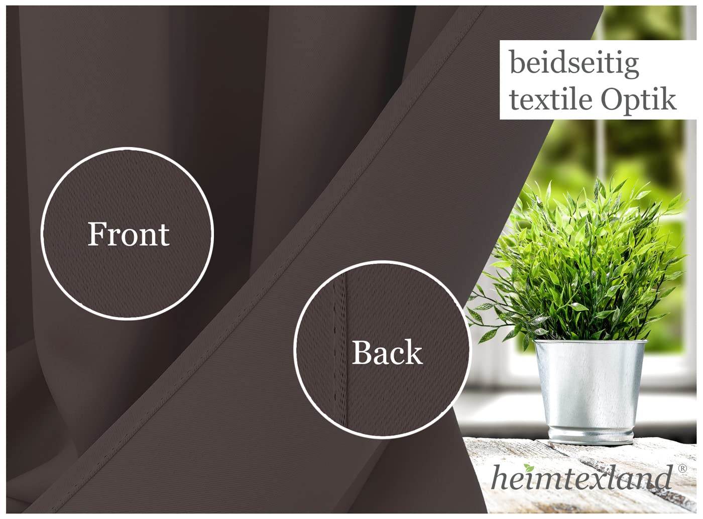 heimtexland Typ139 Verdunklungsgardine 245x135 cm Schiefer-braun