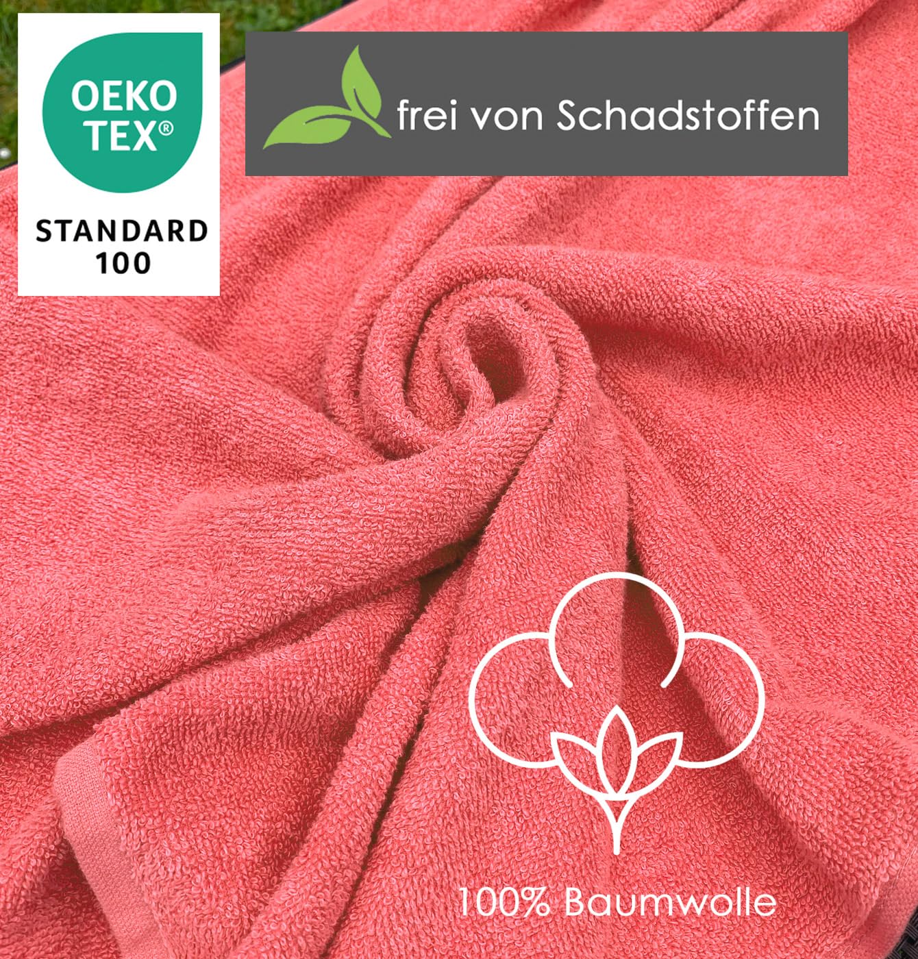 heimtexland Typ811 Liegestuhlauflage 70x200 cm Coral Baumwolle