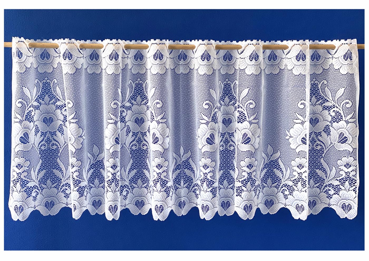 heimtexland Typ10 Scheibengardine 42x95 cm Weiß Jacquard