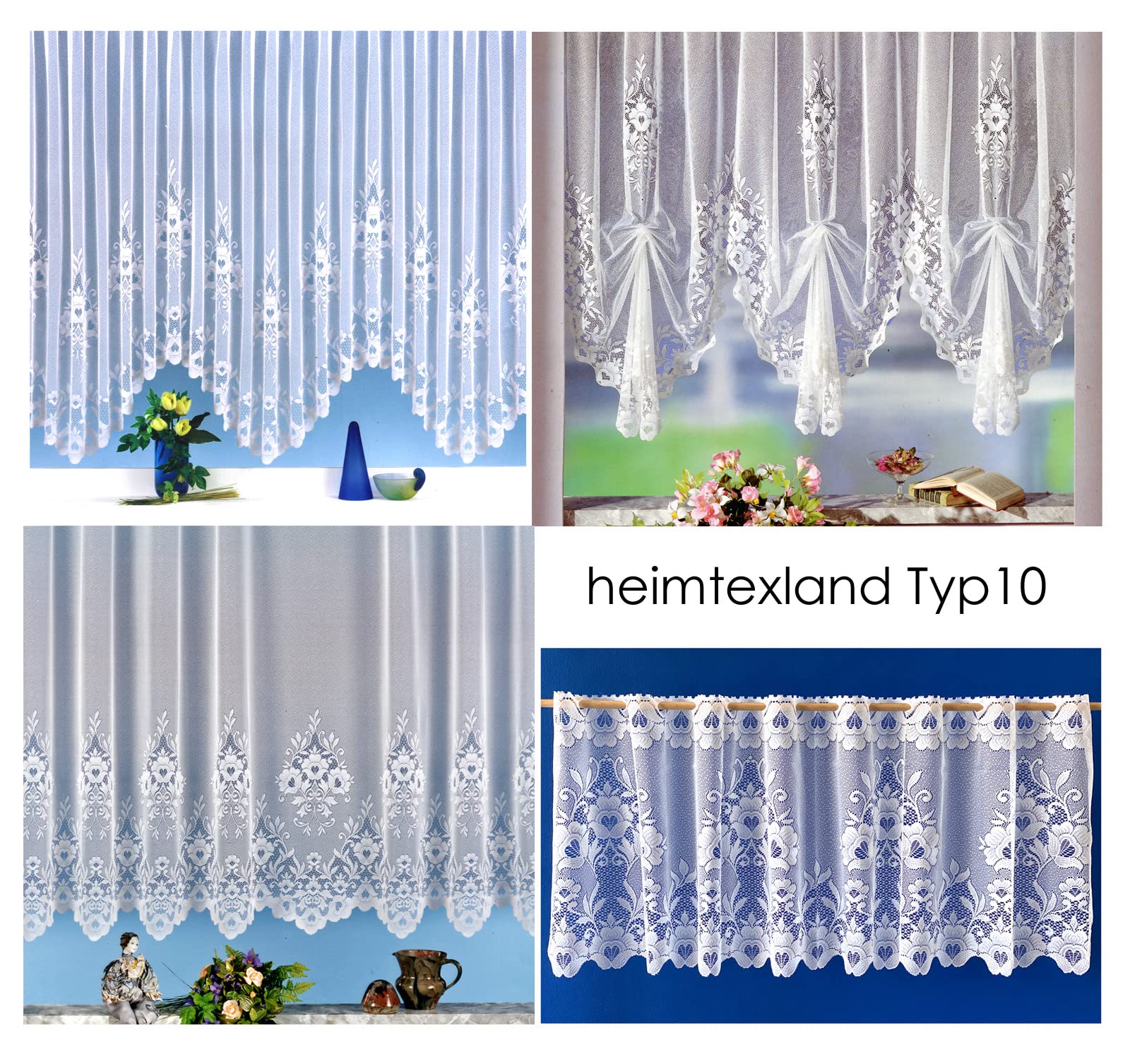 heimtexland Typ10 Gardine 120x300 weiß Blumenmuster