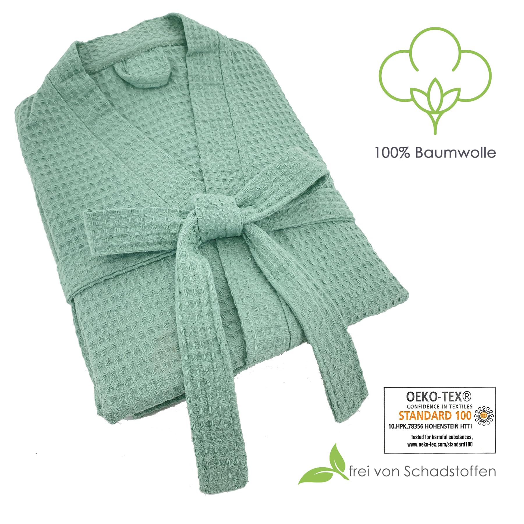 heimtexland Typ881 Bademantel Waffelpique Baumwolle