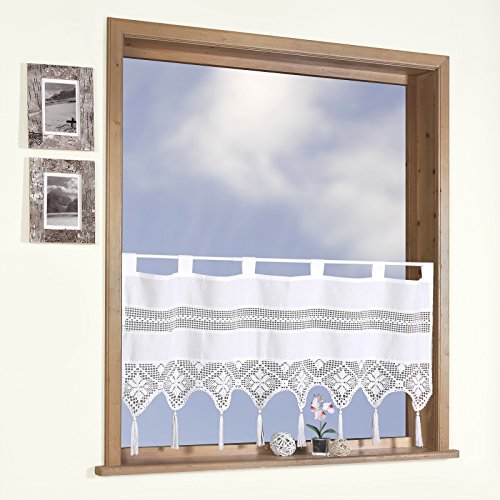 heimtexland Typ504 Scheibengardine Weiß 45x120 Baumwolle