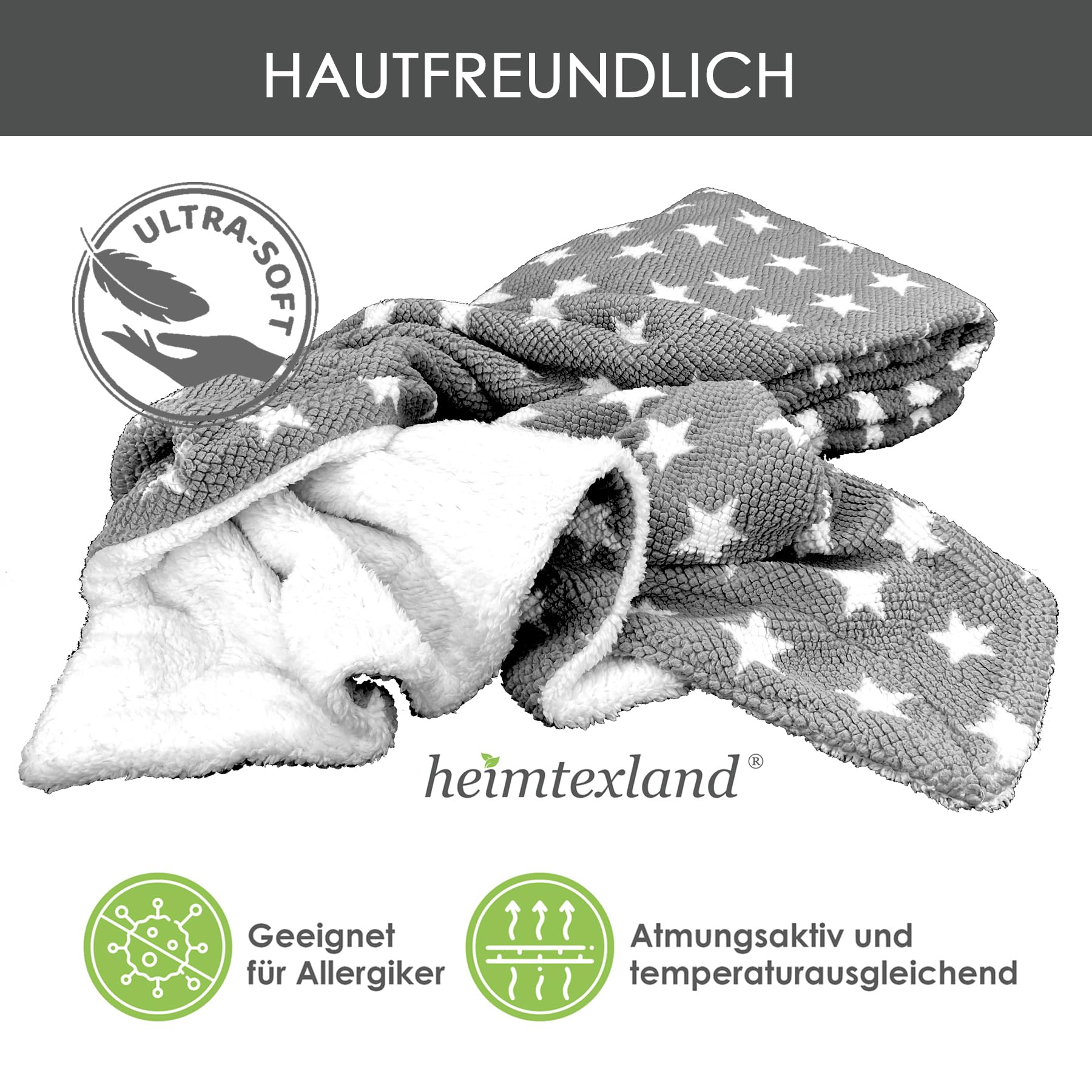 heimtexland Typ868 Kuscheldecke Anthrazit 150x200 Sherpa