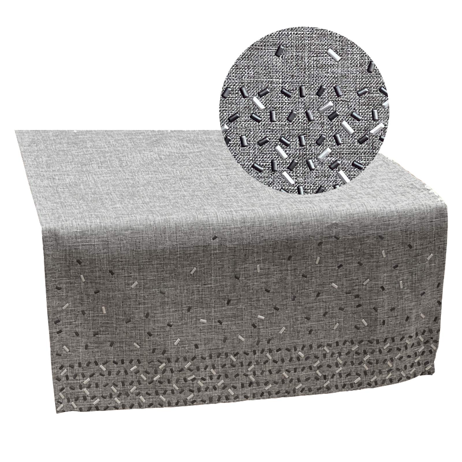 heimtexland Typ712 Tischdecke 85x85 Grau Nieten
