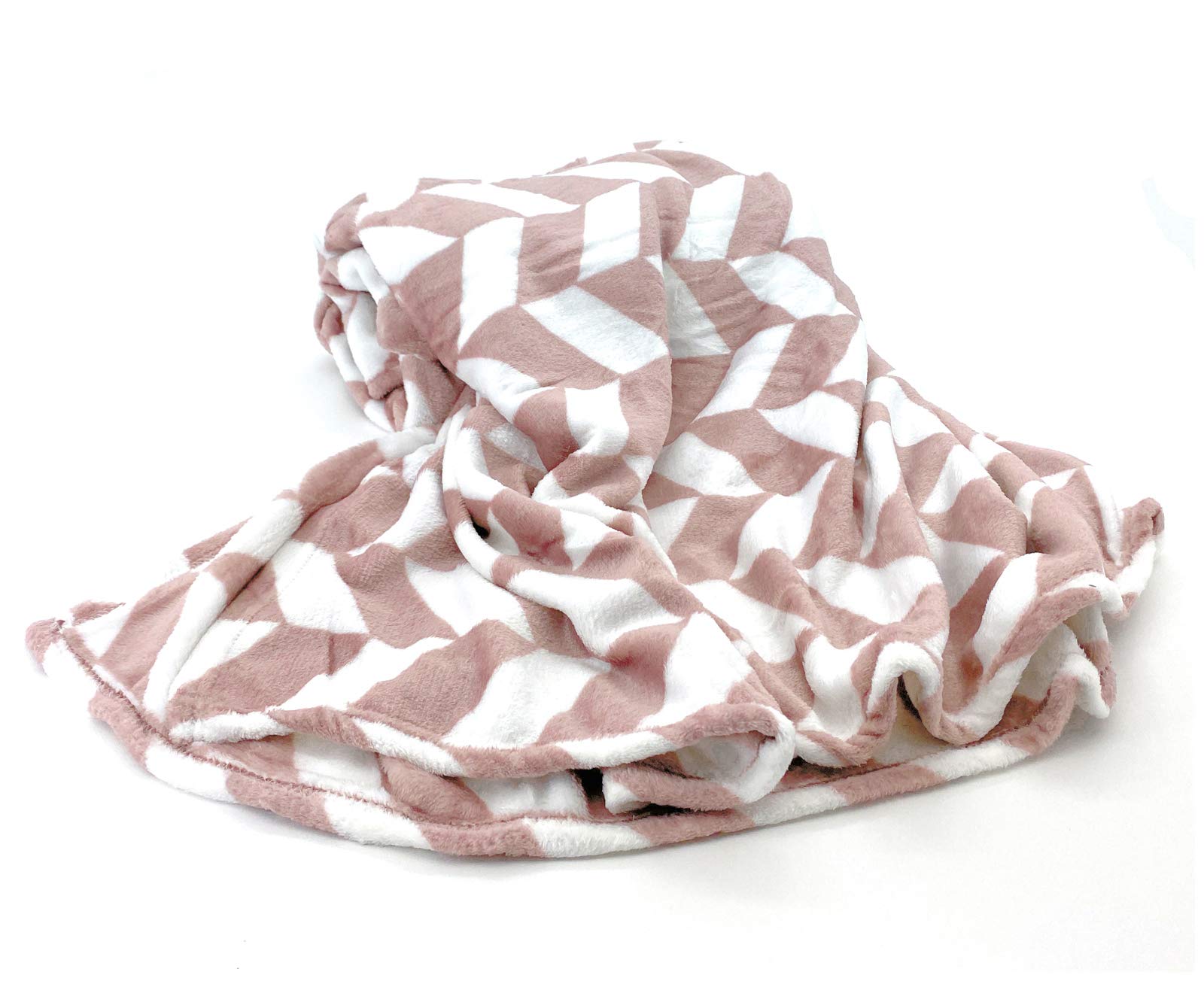 heimtexland Chevron Typ722 Kuscheldecke 200x150 altrosa Flanell