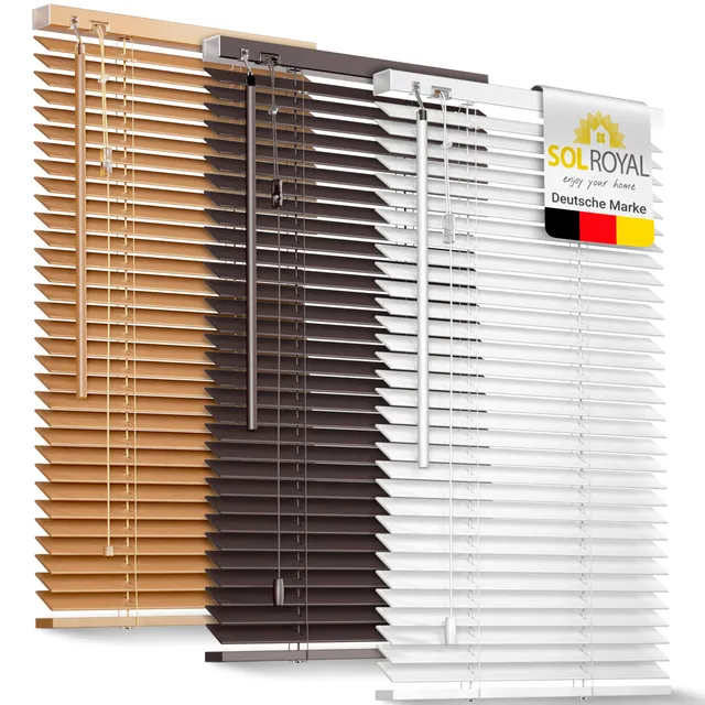 Sol Royal JH3 Holzjalousie 140x160 cm weiß lichtdicht